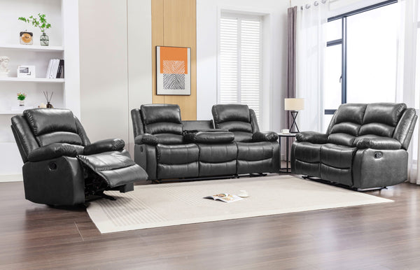 Dynamo Black 3-Piece Reclining Living Room Set
