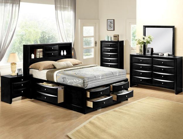 Emily Black Queen Storage Platform Bed