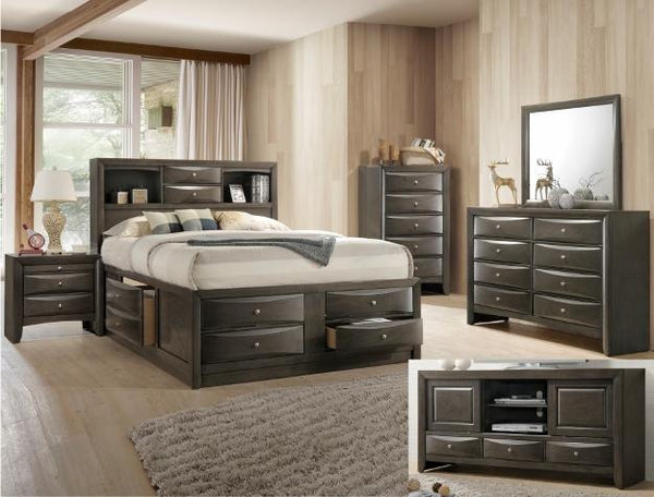 Emily Gray Queen Storage Platform Bed