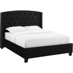 Eva Black Upholstered King Bed