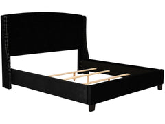 Eva Black Upholstered King Bed