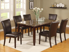 Ferrara Brown Faux Marble Dining Table