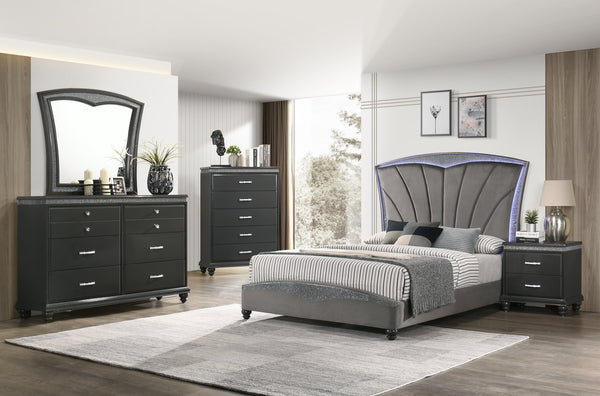 Frampton Gray LED Platform Bedroom Set