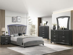 Frampton Gray Queen LED Platform Bed