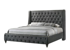 Giovani Dark Gray King Panel Bed