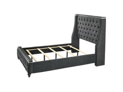 Giovani Dark Gray Queen Panel Bed