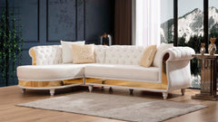 JULIA Contemporary Sectional Velvet Button Tufted by Galaxy Furniture