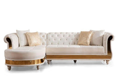 JULIA Contemporary Sectional Velvet Button Tufted by Galaxy Furniture