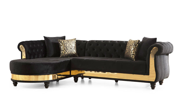 JULIA Contemporary Sectional Velvet Button Tufted by Galaxy Furniture