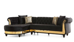 JULIA Contemporary Sectional Velvet Button Tufted by Galaxy Furniture