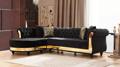 JULIA Contemporary Sectional Velvet Button Tufted by Galaxy Furniture