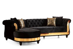 JULIA Contemporary Sectional Velvet Button Tufted by Galaxy Furniture