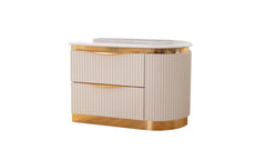 LAURA Glam Contemporary Luxury White & Gold Bedroom Set by Galaxy Furniture