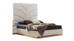 LAURA Glam Contemporary Luxury White & Gold Bedroom Set by Galaxy Furniture