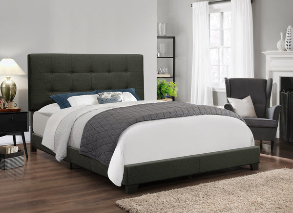 Henry Charcoal Linen Upholstered Twin Bed