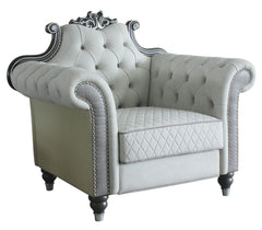 Acme Furniture House Delphine Leather Chair in Ivory 58832