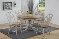 Jack Gray/Brown Keyhole Round Dining Room Set