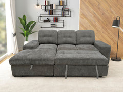 Kevin Gray Sectional With Pull-Out Bed