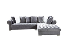 London Gray Velvet RAF Oversized Sectional