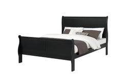 Louis Philip Black Queen Sleigh Bed