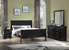  Louis Philip Black Sleigh Bedroom Set