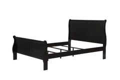  Louis Philip Black Sleigh Bedroom Set