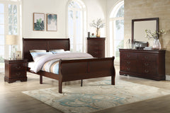  Louis Philip Cherry Sleigh Bedroom Set