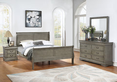  Louis Philip Gray Sleigh Bedroom Set