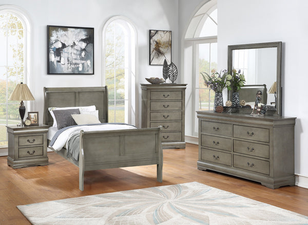 Louis Philip Gray Youth Sleigh Bedroom Set