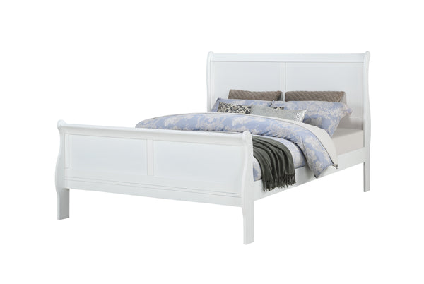 Louis Philip White Full Sleigh Bed