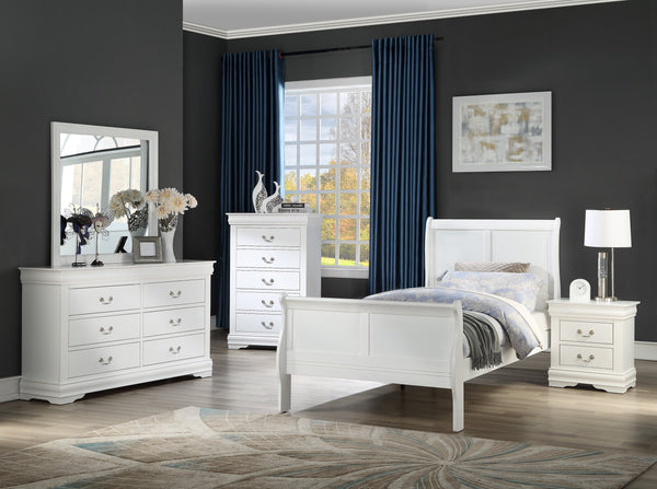 Louis Philip White Youth Sleigh Bedroom Set
