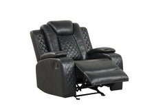 Luz Black 3-Piece Reclining Living Room Set