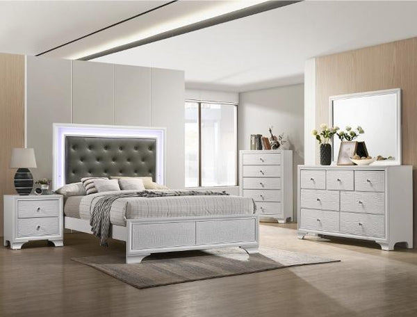 Lyssa Frost Queen LED Panel Bed