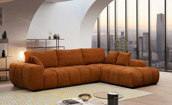 Manhattan Dark Orange RAF Chaise Sectional