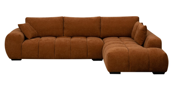 Manhattan Dark Orange RAF Chaise Sectional
