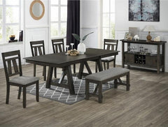 Maribelle Gray-Brown Extendable Dining Room Set