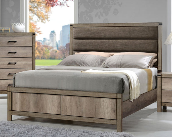Matteo Light Brown King Panel Bed