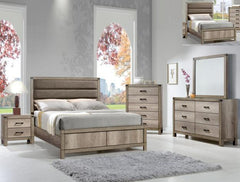Matteo Light Brown Twin Panel Bed
