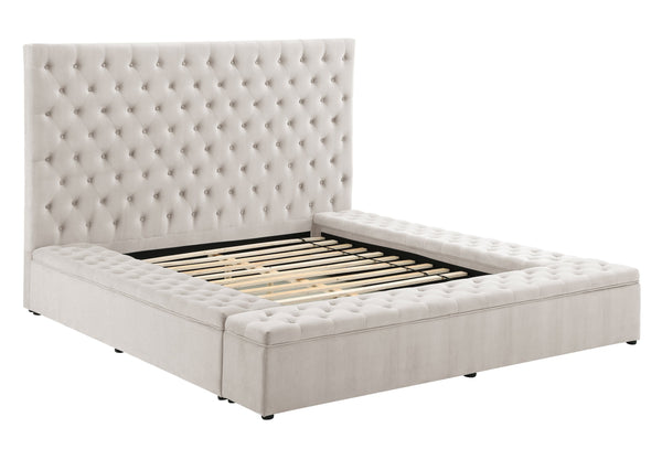 Paris Beige Queen Storage Platform Bed