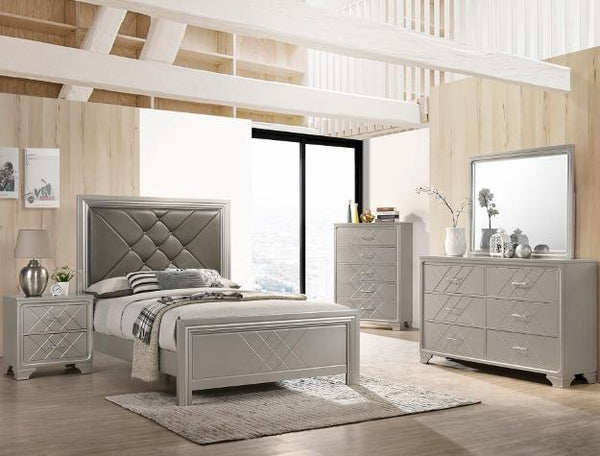 Phoebe Silver Queen Panel Bed
