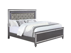 Refino Gray LED King Panel Bed