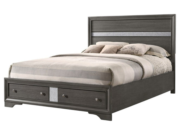 Regata Gray King Storage Platform Bed