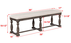 Regent Grayish Brown Bench