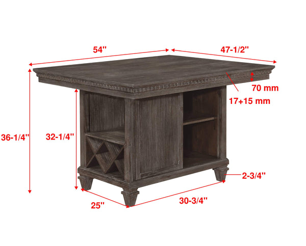 Regent Grayish Brown Counter Height Table