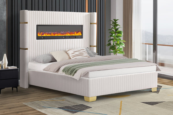 Romance White Queen Platform Bed