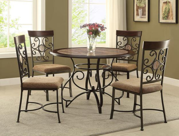 Sarah Brown Round Dining Set