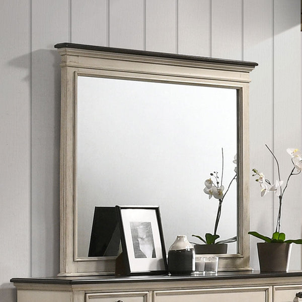 Sawyer Antique White/Brown Mirror