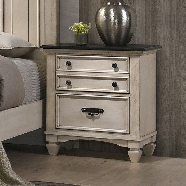 Sawyer Antique White/Brown Nightstand