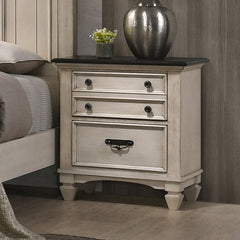 Sawyer Antique White/Brown Nightstand