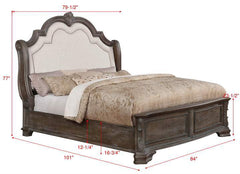 Sheffield Antique Gray King Panel Bed